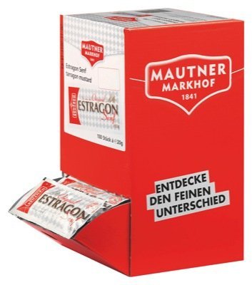 Mautner Markhof, Estragon Senf, 100 Packungen mit jeweils 20 gramm, insgesamt 2 KG. von Mautner Markhof