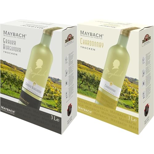 Maybach Grauer Burgunder (1 x 3,0l) & Chardonnay trocken (1 x 3 l) Bag-in-Box von Maybach