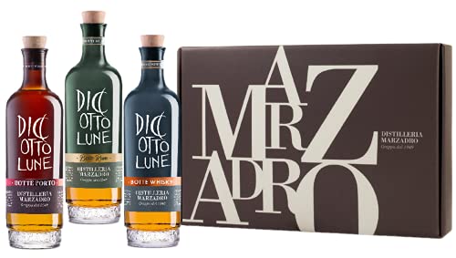 Marzadro Geschenkset | Diciotto Lune Botte mit 3 Fl. Grappa á 0.2l. von Marzadro