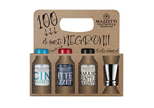 Mazzetti d´Altavilla Negroni Set 3 x 100 ml + Barmaß 32,33% Vol. von Mazzetti D'altavilla