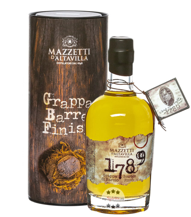 Mazzetti 1789 Grappa di Barolo Bourbon Finish (43 % Vol., 0,5 Liter) von Mazzetti d’Altavilla