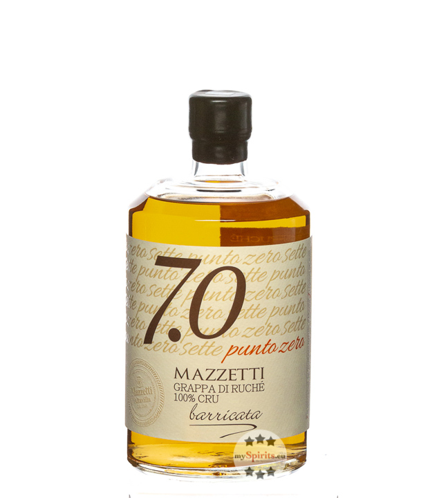 Mazzetti Grappa 7.0 di Ruché Barricata (43 % Vol., 0,7 Liter) von Mazzetti d’Altavilla