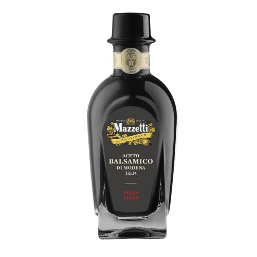 Mazzetti Testa Rossa Aceto Balsamico di Modena I.G.P. - 250 ml Flasche - Fünf Weinblätter Qualität - Ideal zum Verfeinern von Gerichten von Mazzetti