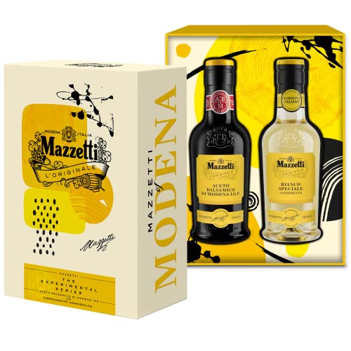 Mazzetti Experimental Series Geschenkset mit Condimento Bianco & Aceto Balsamico di Modena I.G.P. in „drei – Weinblattqualität“, 2 x 250 ml Flaschen in edler Geschenkverpackung Mazzetti Experimental Series Geschenkset mit Condimento Bianco & Aceto Balsamico di Modena I.G.P. in „drei – Weinblattqualität“, 2 x 250 ml Flaschen in edler Geschenkverpackung von Mazzetti