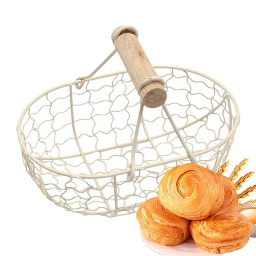 Hühnereierkorb – Eierhalter aus Drahtgeflecht, stabiler Obstkorb aus Metall | Picknick-Aufbewahrungskorb für 12 Eier mit Griff, Bauernhaus-Design, dekorative, funktionale Eieraufbewahrung für Küche od Hühnereierkorb – Eierhalter aus Drahtgeflecht, stabiler Obstkorb aus Metall | Picknick-Aufbewahrungskorb für 12 Eier mit Griff, Bauernhaus-Design, dekorative, funktionale Eieraufbewahrung für Küche od von Mbiyhgta