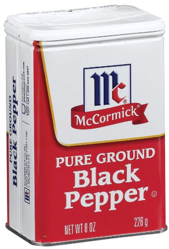 McCormick Pure Ground Black Pepper, 6er Pack (6 x 226 g Becher) von McCormick