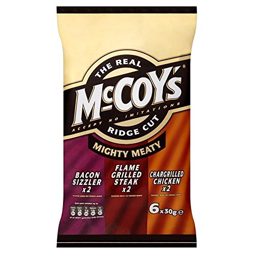 McCoys Ridge Cut Crisps - Mighty Meaty Variety (6x30g) - Packung mit 2 von McCoy's