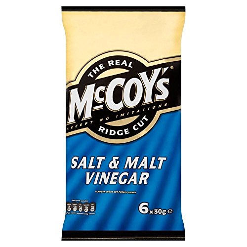 McCoys Ridge Cut Crisps - Salt & Vinegar Malt (6x30g) - Packung mit 2 von McCoy's