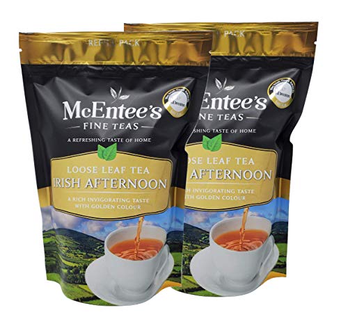McEntee's Irish Afternoon Loose Tea (2er-Pack), 250-g-Beutel – Loser Tee – Eine kräftige und aromatische Mischung aus losen Schwarztees aus Ceylon, Kenia und Assam von McEntee's Tea