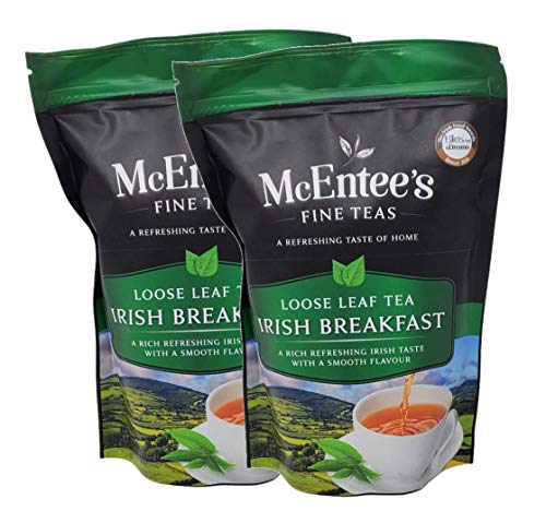 McEntee's Irish Breakfast Tea (2 Stück) - 250g Bags - Irische Mischung aus Ceylon- und Assam-Tees -Früchstückstee lose – Kräftige Schwarzteemischung von McEntee's Tea
