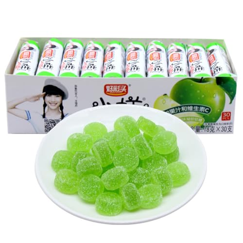 McKona Süß-saure Gummibonbons Können Für Den Christbaumschmuck Verwendet Werden. Einzeln Verpackt Und Verpackt. Besondere Süßigkeiten: Süß Und Lecker (18g×30Stöcke). (Apfelgeschmack) von McKona