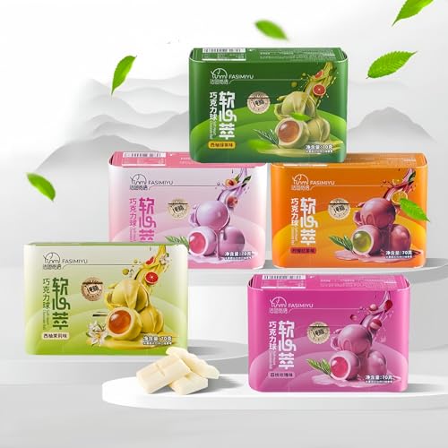 Weichkern-Schokoladenkugeln 70g - Exotische Frucht Aromen (Pfirsich Oolong, Grapefruit Jasmin, Litschi Rose, Grapefruit Grüntee, Zitrone Schwarztee) - Feines Dessert Geschenk (Zitrone Schwarztee) von McKona
