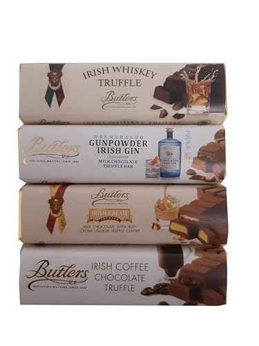 4 Riegel Butlers Irish Trüffelschokolade in 4 Geschmacksrichtungen von McLaughlin's Irish Shop