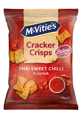 McVitie's Cracker Crisps Thai Sweet Chilli, herzhaft gewürzter Snack mit süßlich-scharfem Chilli-Geschmack, knusprig im Ofen gebackene Kräcker, 14x110 g von McVitie's