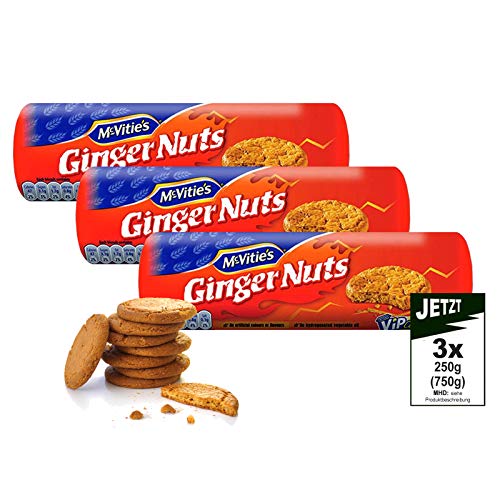 McVitie's Ginger Nuts 3x 250g (750g) - klassischer Keks mit Ingwer Geschmack von McVitie's