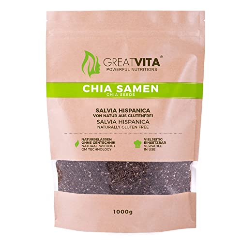 GreatVita Chia Samen, 1000g naturbelassen, ohne Gentechnik von Mea Vita