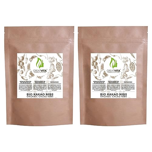 Mea Vita GreatVita Bio Kakaonibs, 2x 800g, rohe Kakaonibs ideal als Topping, Naturprodukt ohne Zusätze Mea Vita GreatVita Bio Kakaonibs, 2x 800g, rohe Kakaonibs ideal als Topping, Naturprodukt ohne Zusätze von Mea Vita