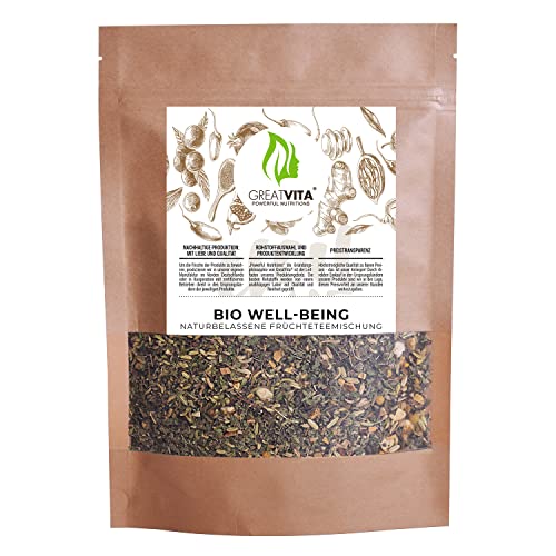 GreatVita Bio Well-Being Tee 100 g | Aromatisierte Früchtemischung mit ca. 50 Tassen von Mea Vita
