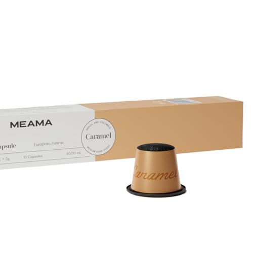 MEAMA, Kaffeekapseln Kompatibel mit Nespresso und Meama Maschinen, Caramel Espresso und Lungo Kaffeekapseln, 44.9 mg Koffein, Süßes Karamellaroma, Kaffe von MEAMA