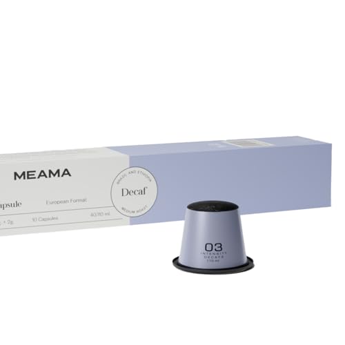 MEAMA, Kaffekapseln Kompatibel mit Nespresso und Meama Mashinen, Entkoffeinierte Espresso Kapseln, Mittelstarke Röstung, Voller Geschmack, Koffeinfrei, 10 Kapseln, Kaffee MEAMA, Kaffekapseln Kompatibel mit Nespresso und Meama Mashinen, Entkoffeinierte Espresso Kapseln, Mittelstarke Röstung, Voller Geschmack, Koffeinfrei, 10 Kapseln, Kaffee von MEAMA