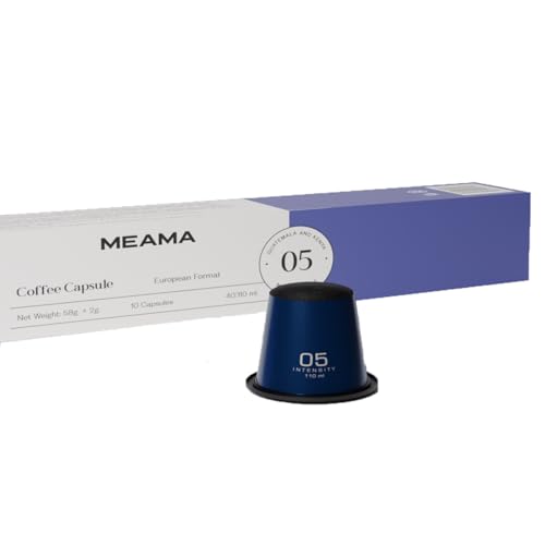 MEAMA, Kaffekapseln Kompatibel mit Nespresso und Meama Mashinen, Espresso Kaffeekapseln Blue 05, Mittlere Röstung mit Kräuter & Fruchtnoten, 49.7 mg Koffein, 10 Kapseln, Kaffee von MEAMA