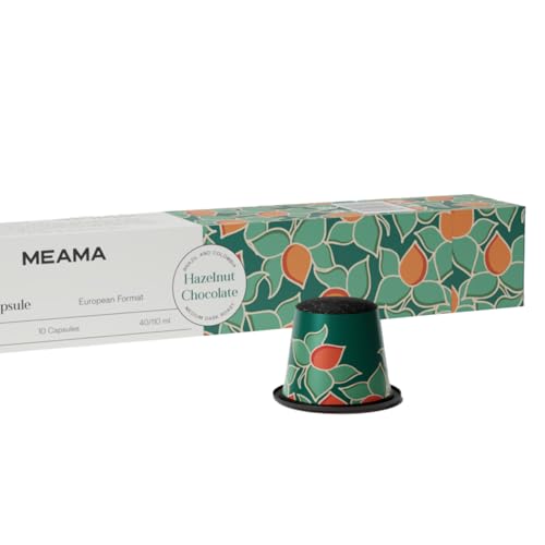 MEAMA, Kaffekapseln Kompatibel mit Nespresso und Meama Mashinen, Espresso Haselnuss-Schokoladenaroma Kaffeekapseln, Mittel-Dunkle Röstung, Einmaliger Geschmack, 10 Kapseln, Kaffee von MEAMA