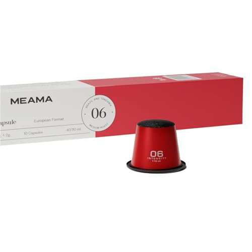 MEAMA, Kaffekapseln Kompatibel mit Nespresso und Meama Mashinen, Espresso Kaffeekapseln Red 06, Mittlere Röstung mit Blumigen & Fruchtigen Noten, Kaffee aus Tansania & Brasilien, 10 Kapseln MEAMA, Kaffekapseln Kompatibel mit Nespresso und Meama Mashinen, Espresso Kaffeekapseln Red 06, Mittlere Röstung mit Blumigen & Fruchtigen Noten, Kaffee aus Tansania & Brasilien, 10 Kapseln von MEAMA