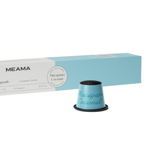 MEAMA, Espresso Macapuno Coconut Kaffeekapseln, Kompatibel mit Nespresso und Meama Maschinen, 44.9 mg Koffein, Tropisches Kokosnussaroma, Kaffe von MEAMA