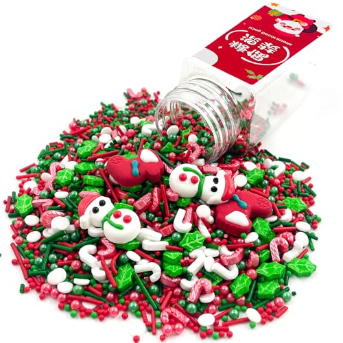 Streudeko Weihnachten Essbar 100g, Zuckerdekor Weihnachten, Essbare Tortendeko Weihnachten, Kuchen Deko Weihnachten, Essbare Perlen, zum Backen und Dekorieren Streudeko Weihnachten Essbar 100g, Zuckerdekor Weihnachten, Essbare Tortendeko Weihnachten, Kuchen Deko Weihnachten, Essbare Perlen, zum Backen und Dekorieren von Meanju