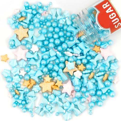Tortendeko Essbar 85g, Meerjungfrau Tortendeko, Zuckerperlen, Muffin Deko Essbar, Kuchen Deko Essbare, Unterwasserwelt Essbare Zuckerdekoration, zum Dekorieren von Kuchen Tortendeko Essbar 85g, Meerjungfrau Tortendeko, Zuckerperlen, Muffin Deko Essbar, Kuchen Deko Essbare, Unterwasserwelt Essbare Zuckerdekoration, zum Dekorieren von Kuchen von Meanju