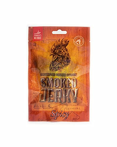 NEW BEER SNACK - Spicy Chicken Jerky Steak - Trockenfleisch Protein Snack - Hochwertiges Hühnerfleisch - Geräucherte Trockenproviant - Würzig Knabberartikel - 12x50 g von NEW BEER SNACK