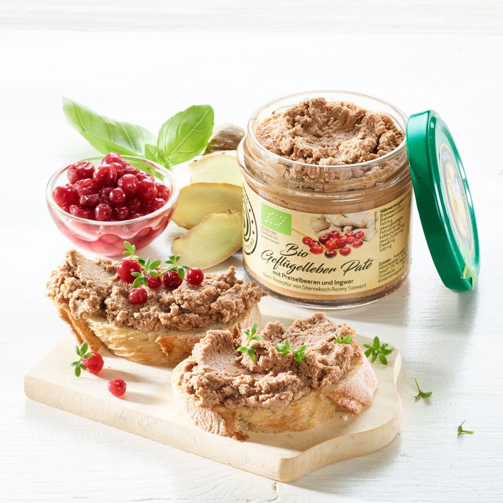 Mecklenburger Landpute Geflügelleber-Paté mit Preiselbeeren & Ingwer Bio von Mecklenburger Landpute