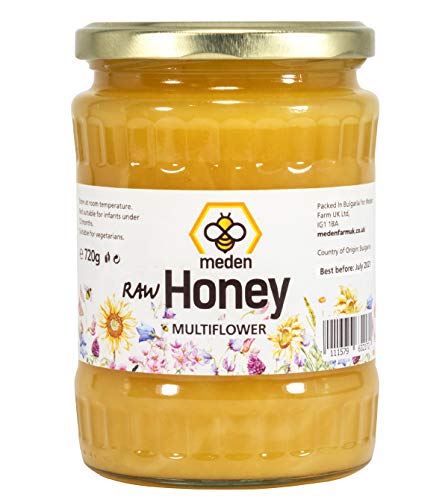 Meden Pure Raw Honey UK Wildblumen Ungeheizter, nicht pasteurisierter lebender natürlicher Honig (720 g) von Meden