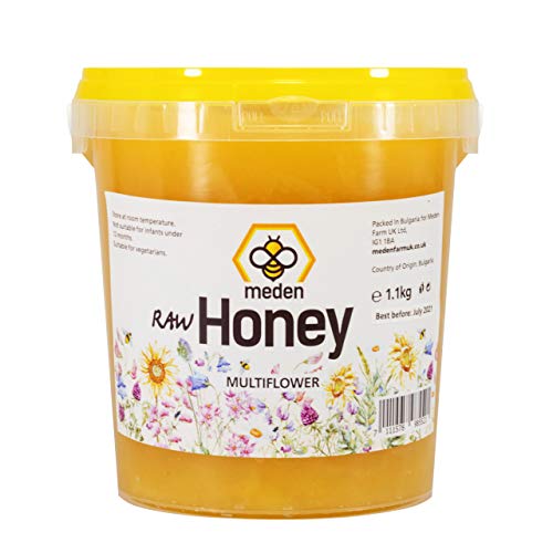 Reiner, roher Bio-Honig, 1,1 kg, ungefiltert, ungeheizt, unverfrüht, Wildblume, kristallisiert von Meden