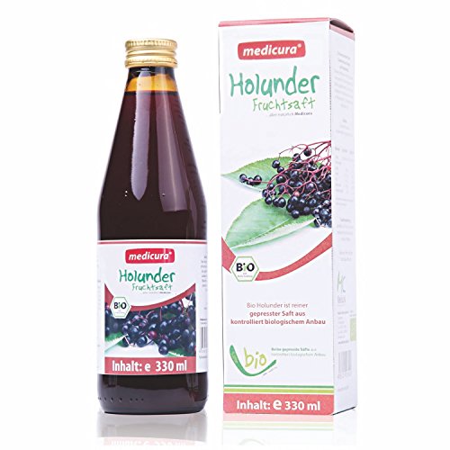 Bio Holunder 100 % Fruchtsaft - 330 ml Glasflasche von MEDICURA