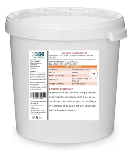 3 kg COLORANT E124 PONCEAU 4R: Red Acid 18, Cochenille Red A, Coccine new 3 kg COLORANT E124 PONCEAU 4R: Red Acid 18, Cochenille Red A, Coccine new von Medilife