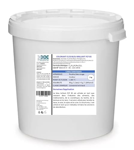 5 kg FARBE E133 GLÄNZENBLAU FCF 85: Blausäure 9,Erioglaucin Dinatriumsalz 5 kg FARBE E133 GLÄNZENBLAU FCF 85: Blausäure 9,Erioglaucin Dinatriumsalz von Medilife