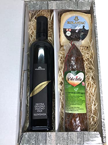 Olivenöl Käse Salami Geschenkidee von Mediterrane Delikatessen