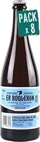Pack 8 Er Boquerón Premium handwerkliches Bier aus Meerwasser, 75 cl Flasche, weicher und unverwechselbarer Geschmack. von Mediterranea