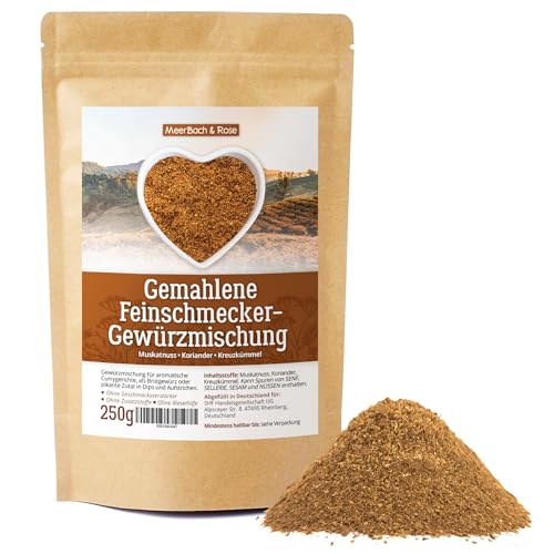 Feinschmecker Gewürzmischung 250 g mit Kreuzkümmel (Cumin), Koriander und Muskatnuss, ayurvedische Gewürzmischung von MeerBach & Rose