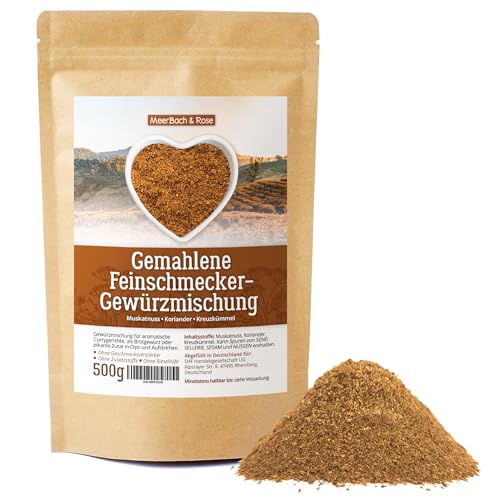 Feinschmecker Gewürzmischung mit Kreuzkümmel (Cumin), Koriander und Muskatnuss, 500g ayurvedische Gewürzmischung von MeerBach & Rose