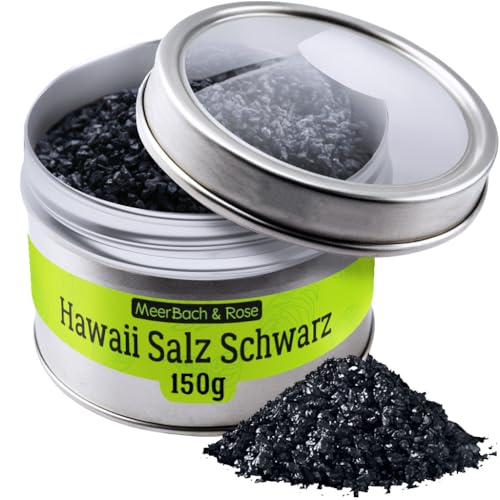 Hawaii Salz, schwarz,150g in der Dose von MeerBach & Rose