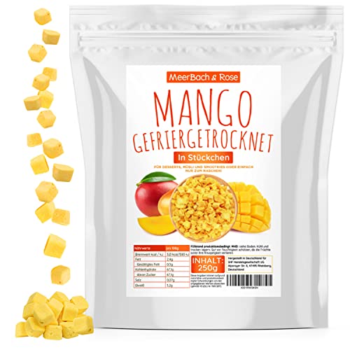 Mango gefriergetrocknet, 250g gefriergetrocknete Früchte, frei von Zusatzstoffen, fruchtig, in Deutschland hergestellt von MeerBach & Rose