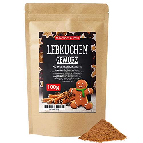 MeerBach & Rose Lebkuchengewürz 100g, Lebkuchen Gewürz zum Backen von Lebkuchen, Spekulatius, Pfefferkuchen, Honigkuchen, Keksen und weihnachtlichem Gebäck, Lebkuchengewürzmischung, Weihnachtsgewürz MeerBach & Rose Lebkuchengewürz 100g, Lebkuchen Gewürz zum Backen von Lebkuchen, Spekulatius, Pfefferkuchen, Honigkuchen, Keksen und weihnachtlichem Gebäck, Lebkuchengewürzmischung, Weihnachtsgewürz von MeerBach & Rose