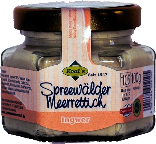 Koals Spreewald Meerrettich mit Ingwer 100 g von Meerrettichreiberei Koal