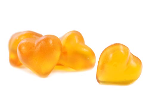 Pfirsich Herzen ohne Fett Fruchtgummi Herzen in gelb orange 300g von Mega Paradies GmbH