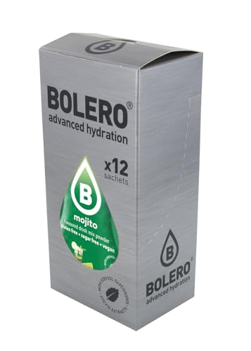 Bolero Drink Mix | 12x3g Instant Drink Sticks je Packung | Getränkepulver | Kalorienarm | Zucker- & Glutenfrei | Nahrungsergänzungsmittel (Mojito) von Megabol