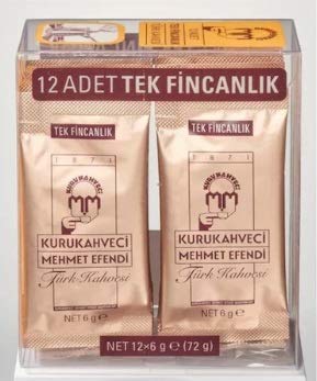 Mehmet Efendi Türkischer Kaffee Eine-Portion-Packung 6g - 12 Stück (72g) von Kurukahveci Mehmet Efendi