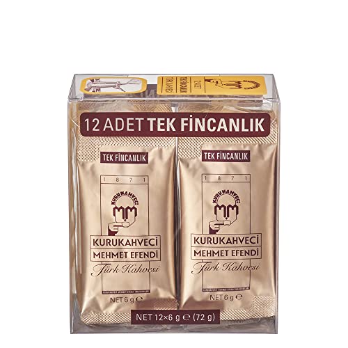 Mehmet Efendi Türkischer Kaffee Eine-Portion-Packung 6g - 12 Stück (72g) von Kurukahveci Mehmet Efendi