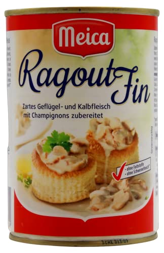 Meica Ragout Fin zartes Geflügel- und Kalbfleisch mit Champignons zubereitet, 12er Pack (12 x 400g) von Meica